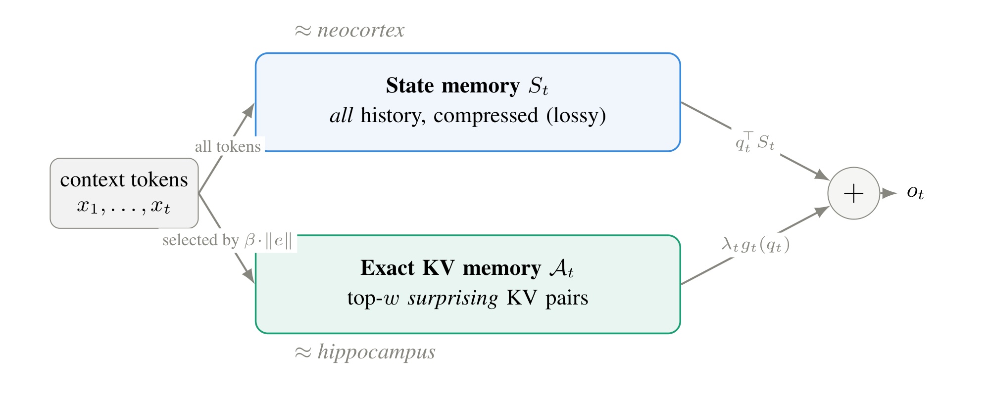 Figure 2:HOLA 的半参数测试时记忆结构