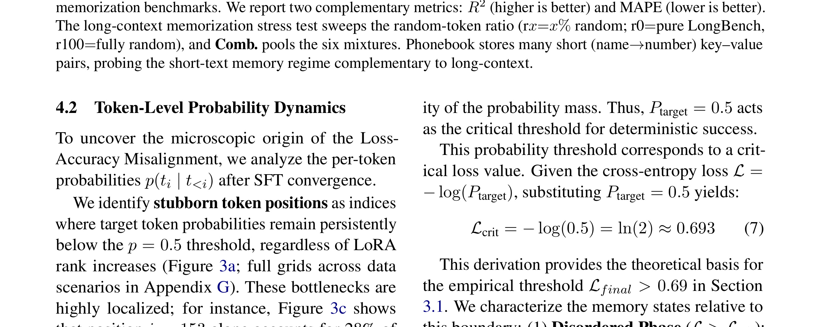 Table 1：Table 1: Goodness-of-fit of the parametric-memory law ∆L(r, ℓ) = C · rα · ℓ−β + b (Eq. 6) on two parametric-