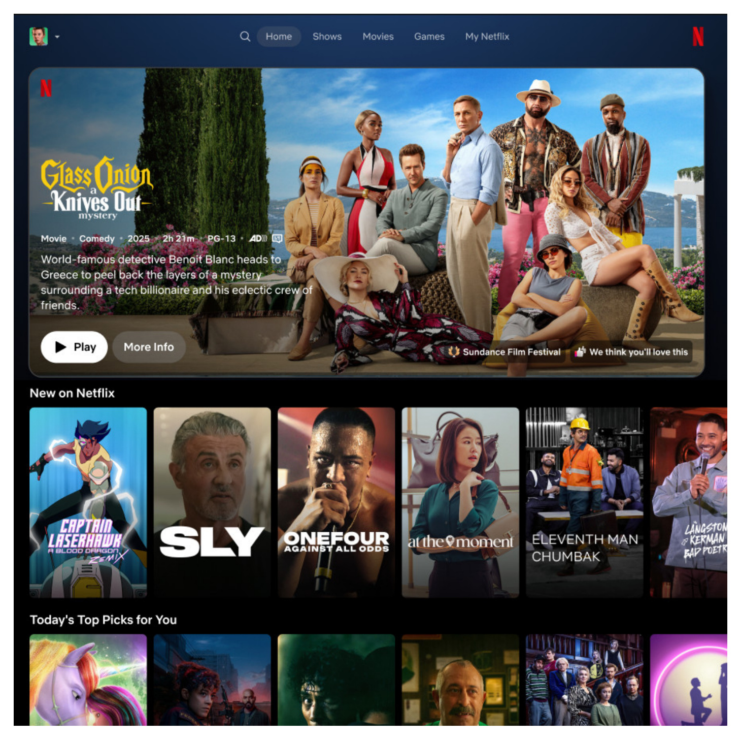 Figure 1:Netflix 个性化首页