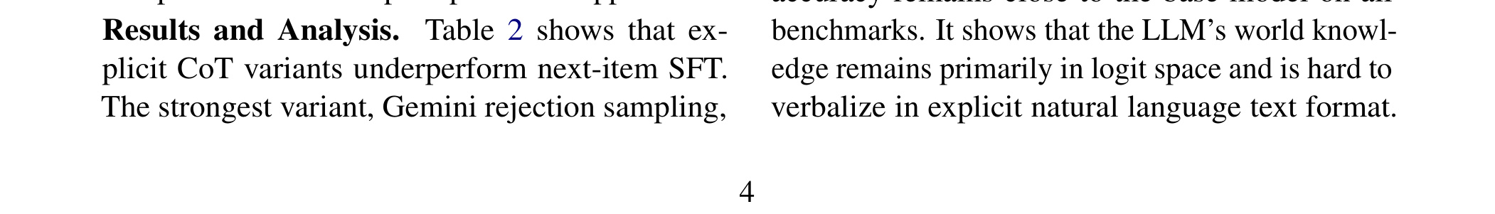 Table 2:Table 2 shows that ex-